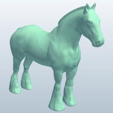 caballo de raza clydesdale nuetral v1 neutral a los animales imprimible lowpoly 3d print model - Mito3D