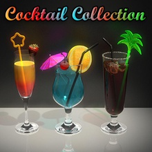cocktails collection alcohol bar beach beverage cherry cocktail cold cool disco drinking food ice liquor model parasol party pekdemir restaurant stick straw strawberry swizzle 3d print model - Mito3D