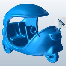 coco taxi v2 de vehículos imprimible lowpoly 3d print model - Mito3D