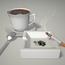 coffee cigarette ash ashtray breakfast cappuccino cigar collection cup dinner elena shvets espresso food got light lunch meal model morning saucer smoke spoon 3d print model - Mito3D