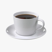 xícara de café 3d molier 3ds aroma bebidas o preto pequeno-almoço brown a cafeína cappuccino taça pratos beber expresso alimentos mobiliário quente internacional líquido modelo caneca banhado porcelana vray branco 3d print model - Mito3D