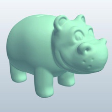 coinbank hippo v1 para banka kaplar yazdırılabilir lowpoly 3d print model - Mito3D