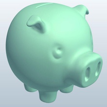 coinbank pig v2 coin bank containers printable lowpoly 3d print model - Mito3D
