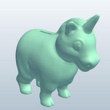 coinbank unicorn v1 para banka tek boynuzlu at kaplar yazdırılabilir lowpoly 3d print model - Mito3D