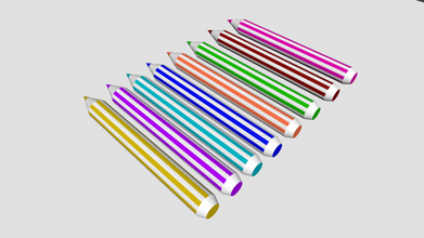 coloré crayons couleurs papeterie 3d print model - Mito3D