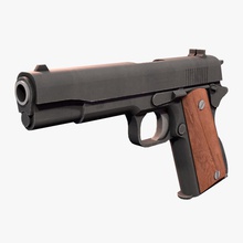 colt 1911 pistolet 45mm armée de terre arme à feu jeu gameready poing bas lowpoly modèle nahchimento poly prêt en temps réel les tireurs l'arme 3d print model - Mito3D
