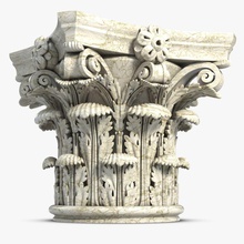 columna de capital apitel en la arquitectura edificio clásico decoración elementos casa interior modelo ornamento ray shiva3d estilo v vray pared 3d print model - Mito3D