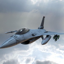 combat jet 16 aircraft airplane dm3d f fighter military model plane rig space 3d print model - Mito3D
