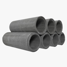concrete drainage pipe 3d molier architecture cement connecting construction culvert gray industrial international large model parts piping round sewage sewer site tube tunnels vray water work 3d print model - Mito3D