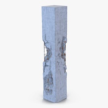 beton sütun 2 bozuk 3d molier yaşlı mimarlık tuğla kırık bina çimento inşaat hasar görmüş kirli elemanları ev endüstriyel uluslararası model eski pillar demiri rod paslı taş V-ray'in duvar 3d print model - Mito3D