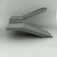 scala di cemento architettura concreto david turner elementi volo livello modello scalinata scale starwell storia 3d print model - Mito3D