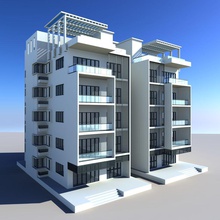 condominium apartment architecture building exterior house live model office structure warlockgraphics 3d print model - Mito3D