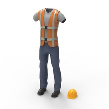 construction worker cloths 4d brain body character cloth clothes guys hard hat human jacket male man model pants people 3d print model - Mito3D