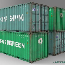 20 fit konteyner 3d kutusu kargo kap vinç sandık takma donaldboy endüstriyel ıso yük lojistik max model n parçalar deniz nakliye römork tren ulaşım 3d print model - Mito3D