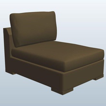 contemporain sectionnelles chauffeuses chairmocha v1 contemporaine section transversale président moka le mobilier imprimable lowpoly 3d print model - Mito3D