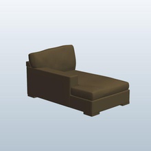 contemporain en coupe méridienne à gauche moka v1 contemporaine section transversale de la chaise salon le mobilier imprimable lowpoly 3d print model - Mito3D