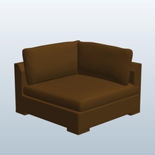 contemporary sectional corner mocha v1 furniture printable lowpoly 3d print model - Mito3D