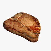 cooked steak tbone v1 food printable lowpoly 3d print model - Mito3D