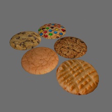 cookies butter chocolate cookie dessert food model my3dguy oatmeal peanut sugar 3d print model - Mito3D