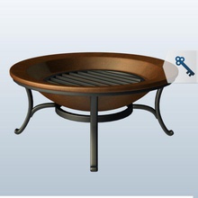copper fire pit v1 outdoors printable lowpoly 3d print model - Mito3D