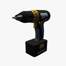 cordless drill v2 power tools equipment printable lowpoly 3d print model - Mito3D