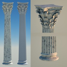 il corinzio di colonna 8 3d antichi antiquariato architettura athen capitale classico collezione arredamento decorativo dorico elementi greco ionico modello vecchio det pilastro romano set 3d print model - Mito3D
