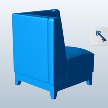 cadeira de canto v1 móveis printable lowpoly 3d print model - Mito3D