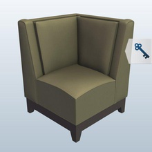 corner chair v1 furniture printable lowpoly 3d print model - Mito3D
