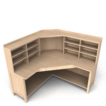 esquina de la mesa ordenador equipo escritorio amueblado el mobiliario muebles modelo oficina packa21 pc estación tabla madera trabajo 3d print model - Mito3D