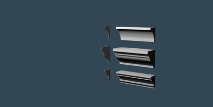 2 korniş paketi mimarlık tavan taç dekoratif kenar elemanları dış iç model kalıp süs çıkıntı ambalaj yapısal tahnoak ahşap 3d print model - Mito3D