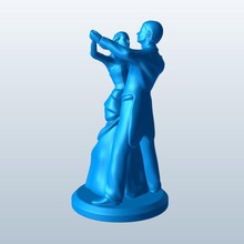 couple dancing v1 people printable lowpoly 3d print model - Mito3D