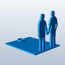 couple holding hands v1 shadow caster people printable lowpoly 3d print model - Mito3D