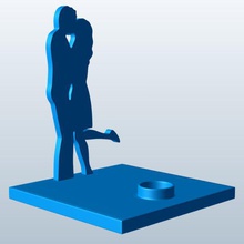 couplekissing v1 coppia baciare persone stampabile lowpoly 3d print model - Mito3D