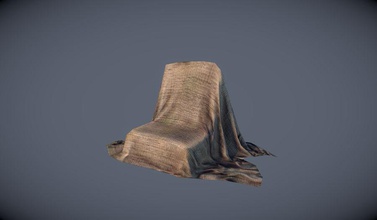 covered chair cloth cover furnishings furniture lowpoly lustre3d model props 3d print model - Mito3D