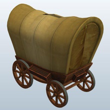 covered wagon v1 new obj transportation printable lowpoly 3d print model - Mito3D