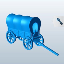 covered wagon v1 transportation printable lowpoly 3d print model - Mito3D