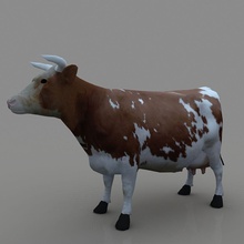 cow animal beef bovine bull cattle land mammal ox rusty hawk 3d print model - Mito3D