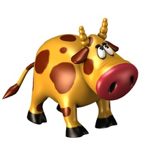 vaca dos desenhos animados de brinquedo animais ducky voar inflável modelo borracha azar 3d print model - Mito3D