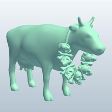 vache mort v1 de la animaux imprimable lowpoly 3d print model - Mito3D