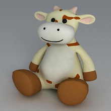 vaca brinquedo animais bebê touro dos desenhos animados criança infância a decoração divertido jardim kid espécie modelo viveiro odio de idade boi jogando escola pequena teddy 3d print model - Mito3D