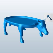 cow tray v1 household items printable lowpoly 3d print model - Mito3D