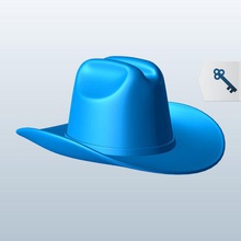 cappello da cowboy v1 hat abbigliamento stampabile lowpoly 3d print model - Mito3D