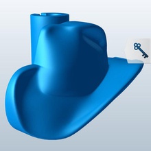 cowboy-Hut v2 Fahrrad Sprach clip cowboy hat - Spielzeug bedruckbar ist lowpoly 3d print model - Mito3D