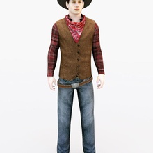 cow-boy caractère vêtements détail jeu les gars de l'homme bas sexe masculin modèle musculaire nosleepingt personnes poly réaliste shérif à l'ouest sauvage 3d print model - Mito3D