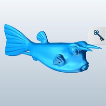 cowfish v1 du poisson aquatiques vie imprimable lowpoly les poissons de la aquatique 3d print model - Mito3D