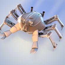 crabe robot amphibiens anima animal caractère cinema4d le de la faune flore gijsraaf homard modèle robotique 3d print model - Mito3D