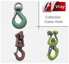 crane hooks 3d cargo claw construction crook detail duty elevator francargil grip hook industrial metal model parts pull pully shipping spring tool tow transport utility vray 3d print model - Mito3D