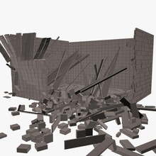 crash crach bilding house animation architecture 3d print model - Mito3D