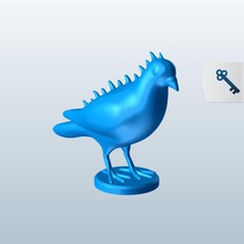 créature oiseau cornes v2 la d'oiseaux les mythique créatures imprimable lowpoly des mythiques 3d print model - Mito3D