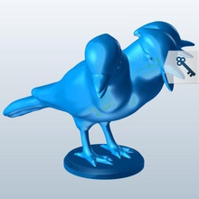 la criatura ave w 3 cabezas v1 de aves las mítico criaturas imprimible lowpoly míticas 3d print model - Mito3D